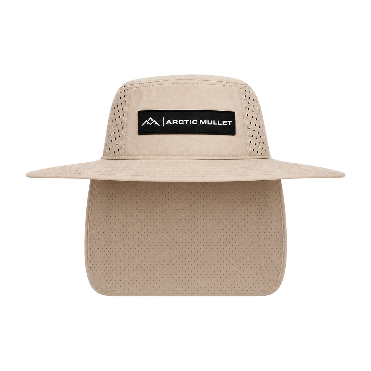 Arctic Mullet cooling bucket hat in Khaki, front view