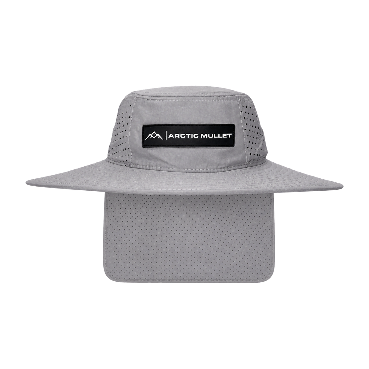 Arctic Mullet cooling bucket hat in Grey, front view