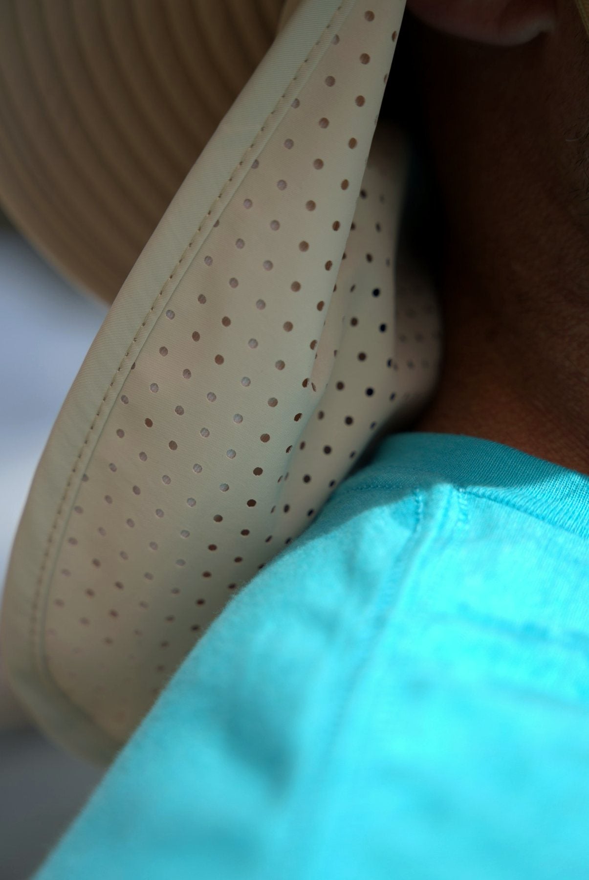 Close-up of the Arctic Mullet hat mesh and brim