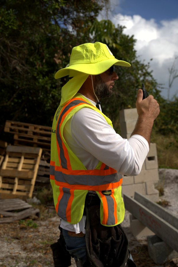 Safety Yellow hat on a construction site